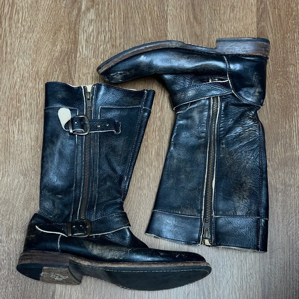 Bed Stu Gogo Lug women's moto-style boots, featuring dual buckles 7 - Picture 2 of 8